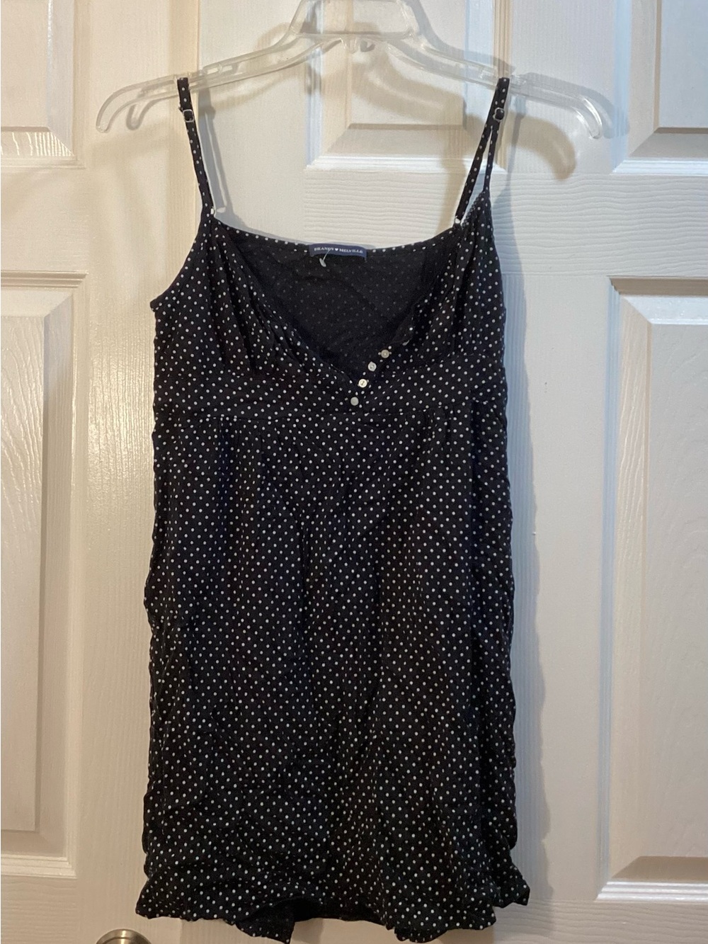 Brandy Melville Black with White Polka Dot Camisole